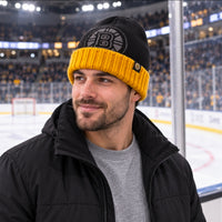 Boston Bruins New Era Oversize Logo Cuff Winter Knit Hat