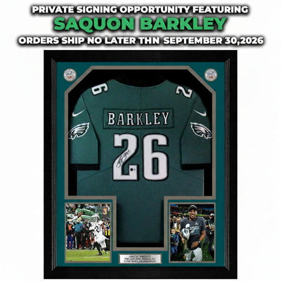 Saquon Barkley Philadelphia Eagles Signed Super Bowl LIX Framed Jersey | Pre-Sale Opportunity - Dynasty Sports & Framing 