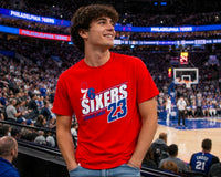 Philadelphia 76ers Lebron James Red Player Name & Number T-Shirt
