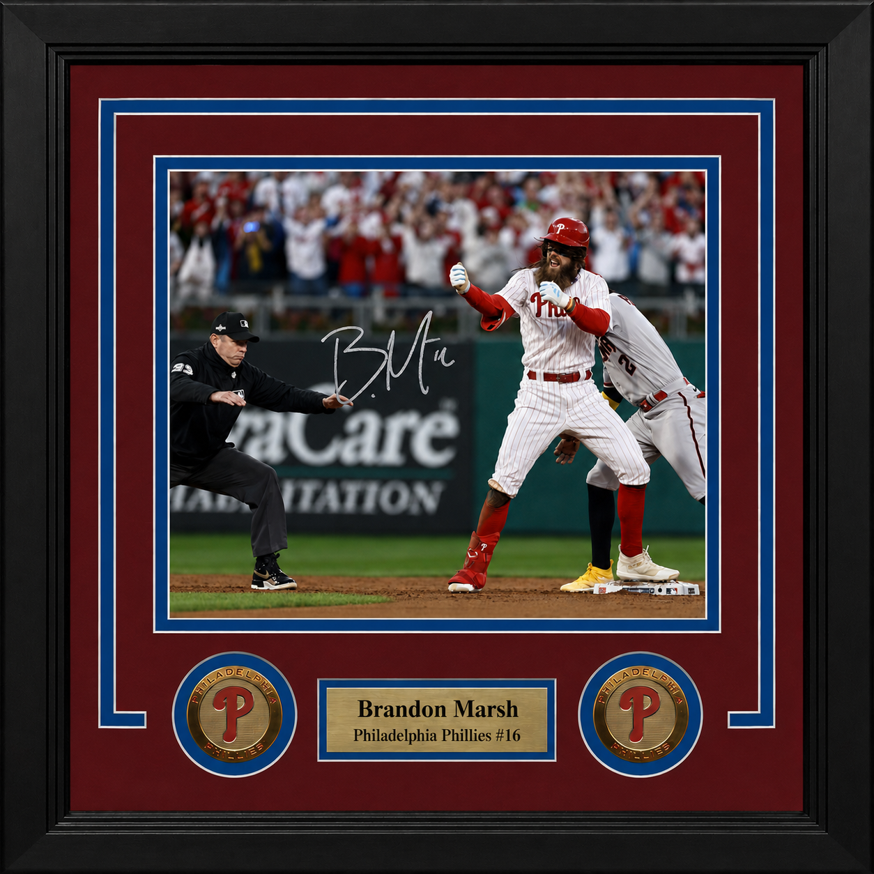 Brandon Marsh Philadelphia Phillies Signed & Framed Celebration 16"x20" Photo