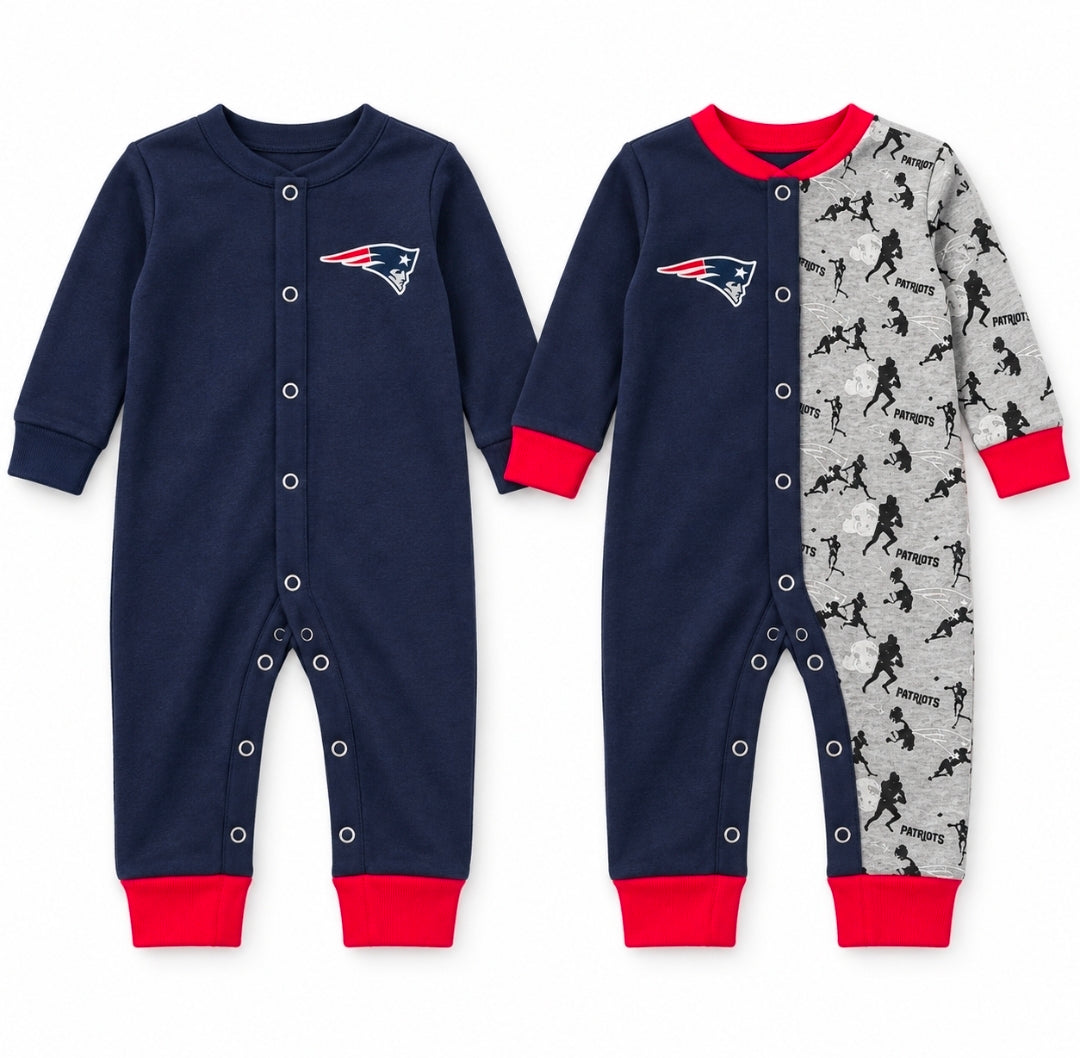 New England Patriots Baby 2-Pack Snap Onesie Set
