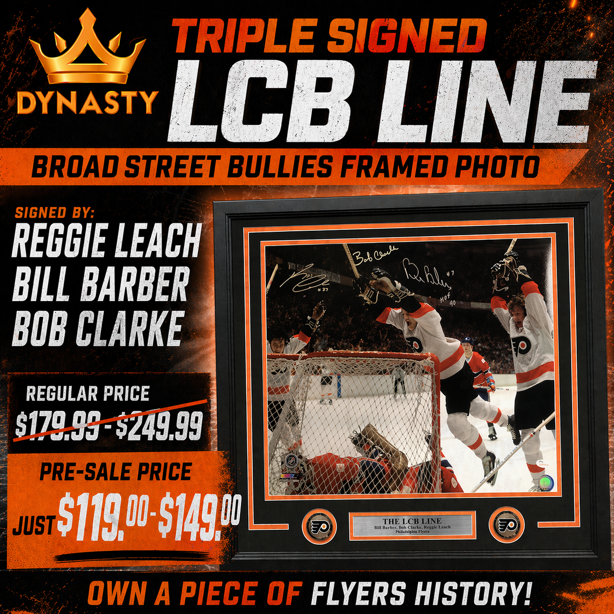 Philadelphia Flyers LCB Line Signed & Framed Leap Photo | Pre-Sale Opportunity