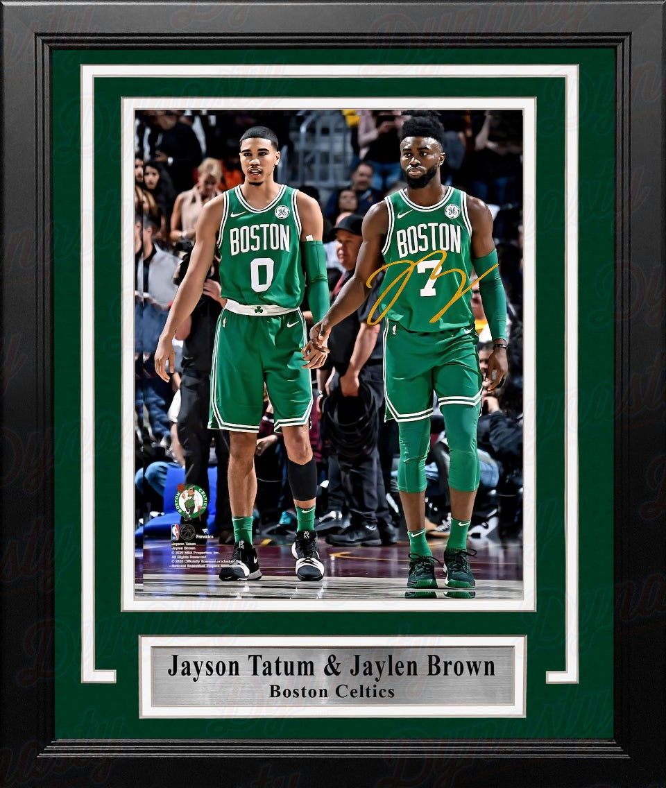 Jaylen Brown Boston Celtics Autographed Jayson Tatum Framed Photo