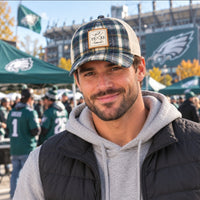 Philadelphia Eagles Plaid 9FORTY M-Crown Trucker 1933 Patch Hat