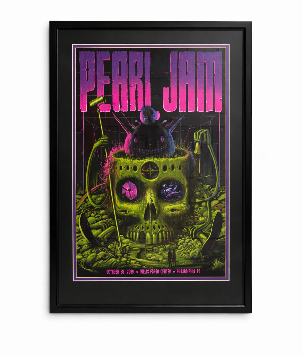 Pearl Jam Philadelphia Wells Fargo Framed Concert Poster 10/21/2013