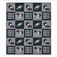 Philadelphia Eagles Peanuts Super Soft Plush Throw 60" x 70" Blanket- Square