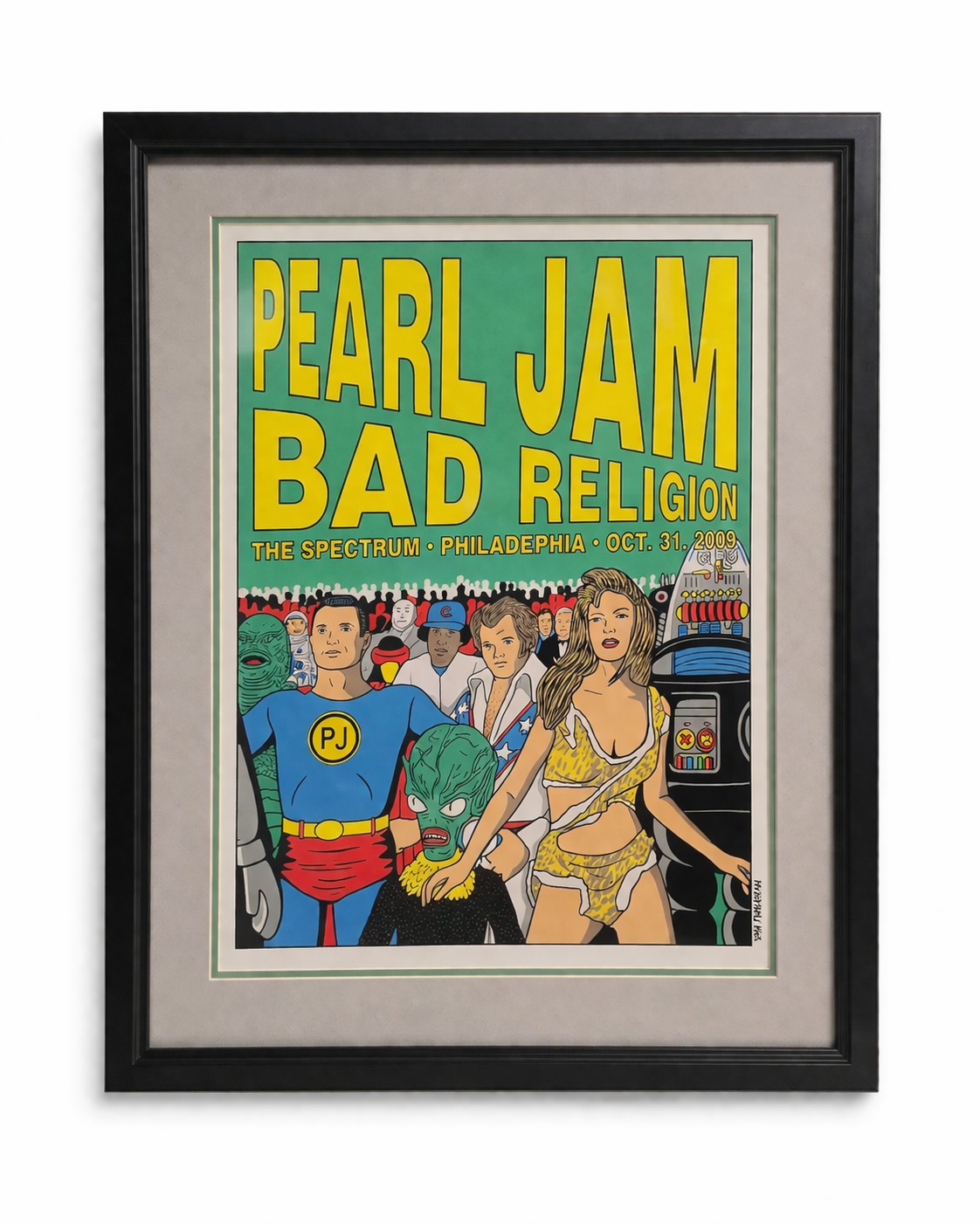 Pearl Jam Philadelphia Spectrum Framed Poster Final Show 10/31/2009