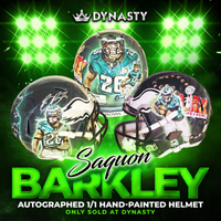 Saquon Barkley Autographed Super Bowl LIX Custom Painted Helmet 1/1