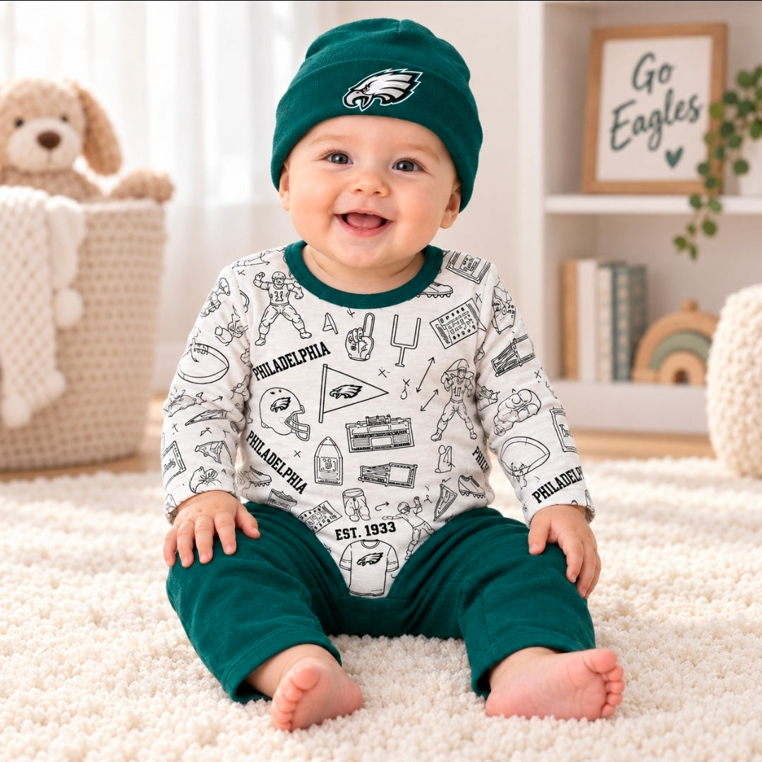 Philadelphia Eagles Baby 3-Piece Outfit Set