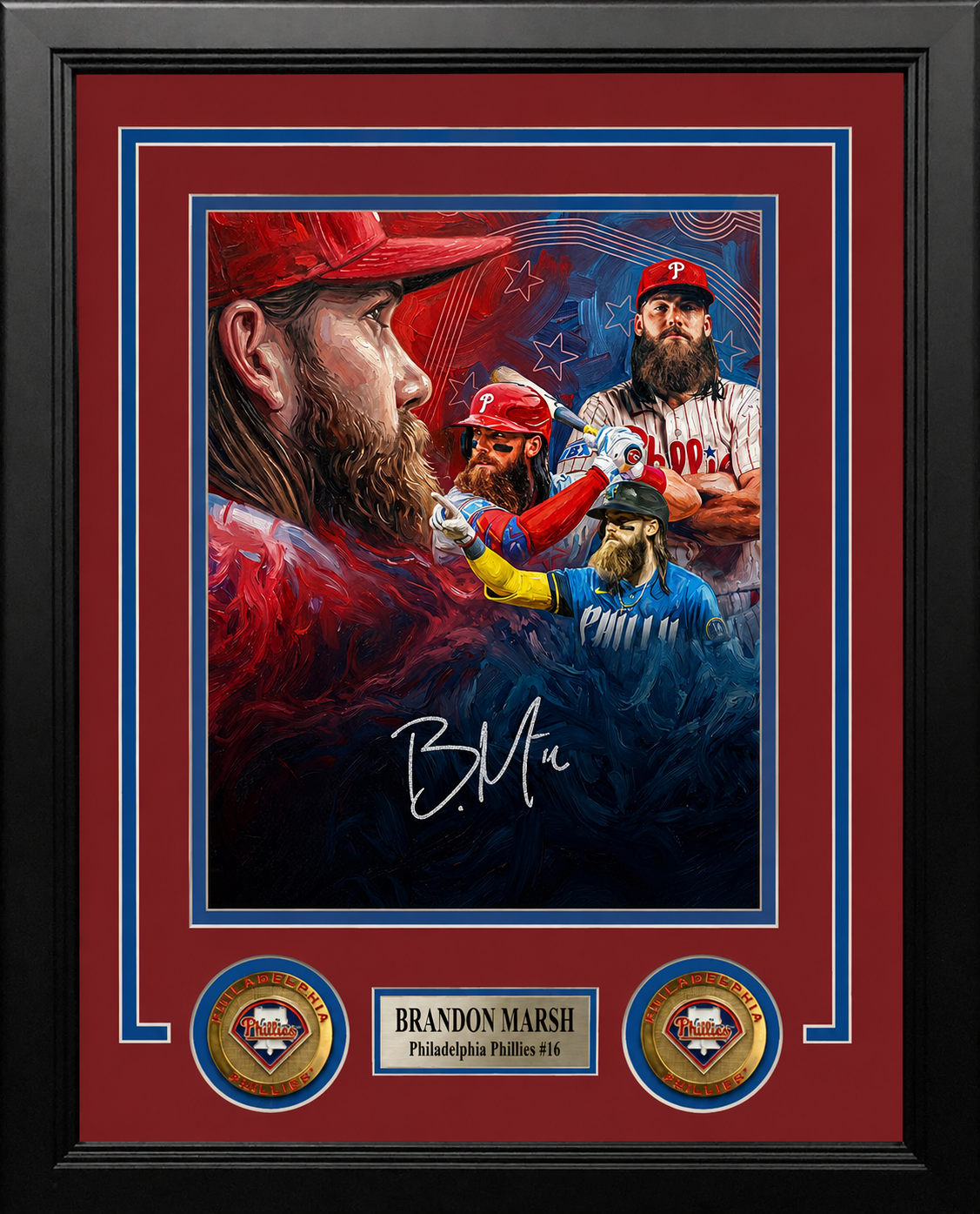 Brandon Marsh Philadelphia Phillies autographed & framed Phillies authentic signature.