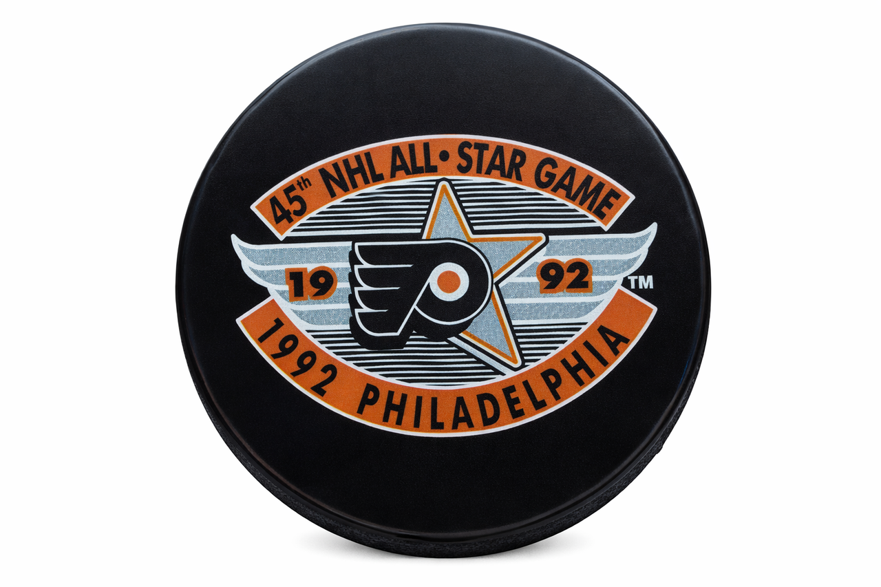 1992 NHL All-Star Logo Puck in Philadelphia (Jagr's First All-Star Game)