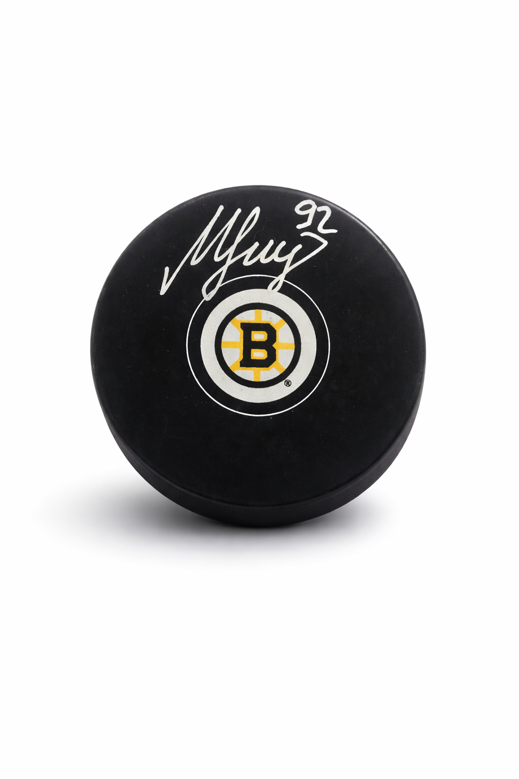 Marat Khusnutdinov Boston Bruins Autographed Logo Puck