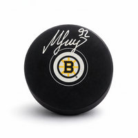 Marat Khusnutdinov Boston Bruins Autographed Logo Puck - Dynasty Sports & Framing 