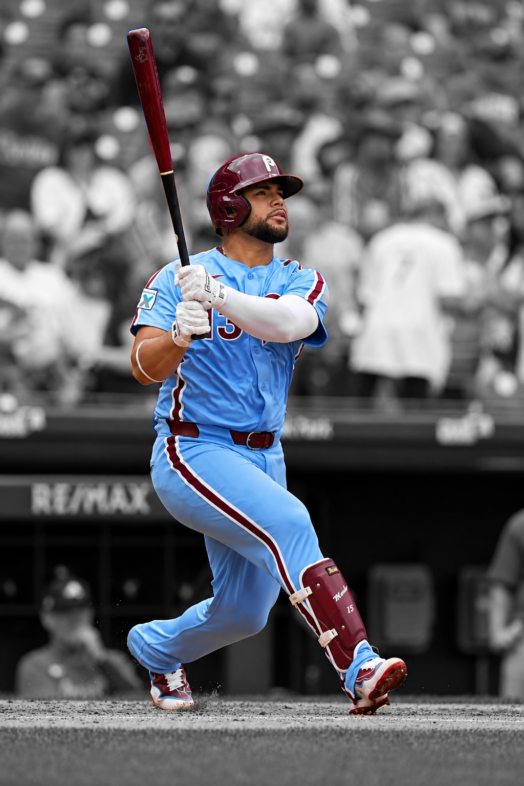 Rafael Marchan Philadelphia Phillies Home Run Spotlight Photo
