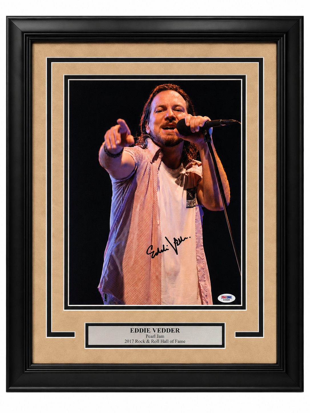 Eddie Vedder Pearl Jam Autographed 11" x 14" Framed Photograph