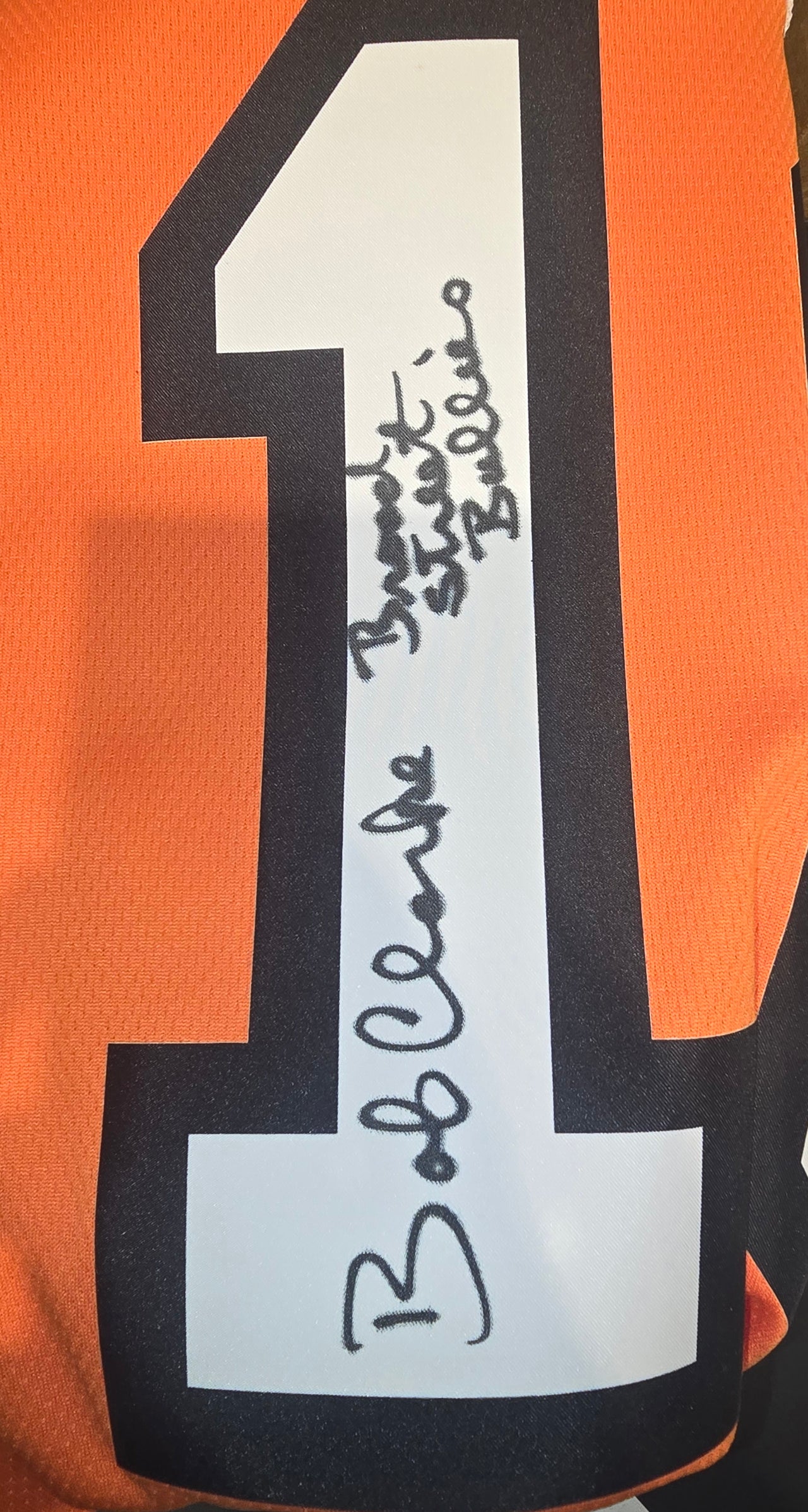 Bob Clarke Philadelphia Flyers Mitchell & Ness Autographed Jersey Inscribed Broad Street Bullies