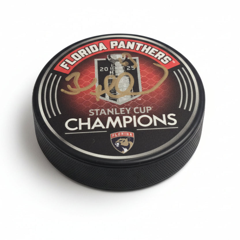 Brad Marchand Florida Panthers Stanley Cup Champions Logo Puck