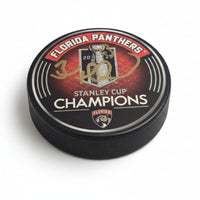 Brad Marchand Florida Panthers Stanley Cup Champions Logo Puck - Dynasty Sports & Framing 