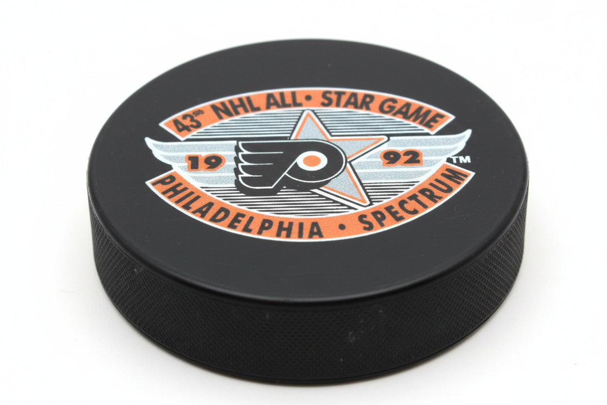 1992 NHL All-Star Logo Puck in Philadelphia (Jagr's First All-Star Game)