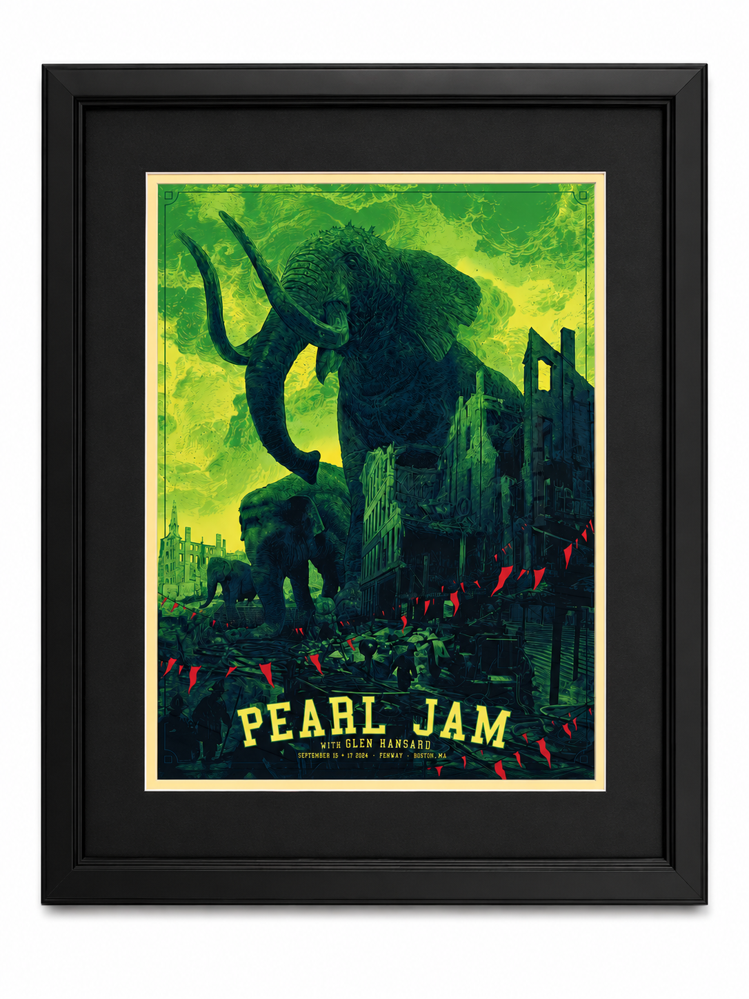 Pearl Jam Boston Fenway Framed Poster 09-15/17-2024 Daniel Danger
