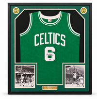 Bill Russell Boston Celtics Autographed Framed Green Basketball Jersey
