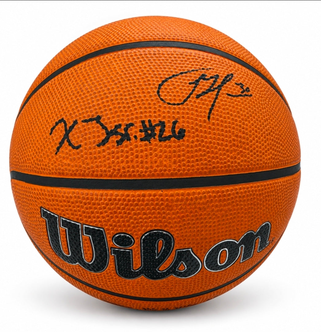 Sam Hauser & Xavier Tillman Dual Autographed NBA Basketball