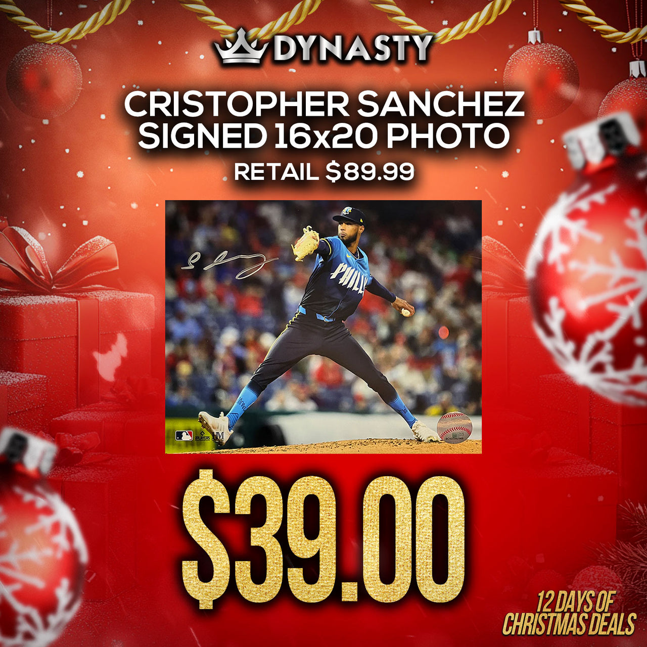 Cristopher Sanchez Autographed Philadelphia Phillies City Connect 16" x 20" Baseball Photo