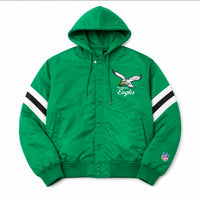 Philadelphia Eagles Throwback Kelly Green Satin Bomber Jacket
