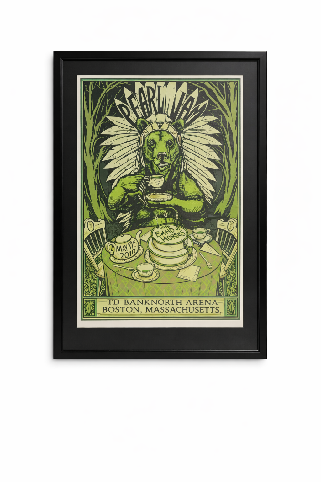 Pearl Jam Boston MA Framed Munk One Concert Poster 5/17/2010