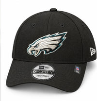 Philadelphia Eagles New Era Black Logo Adjustable Hat