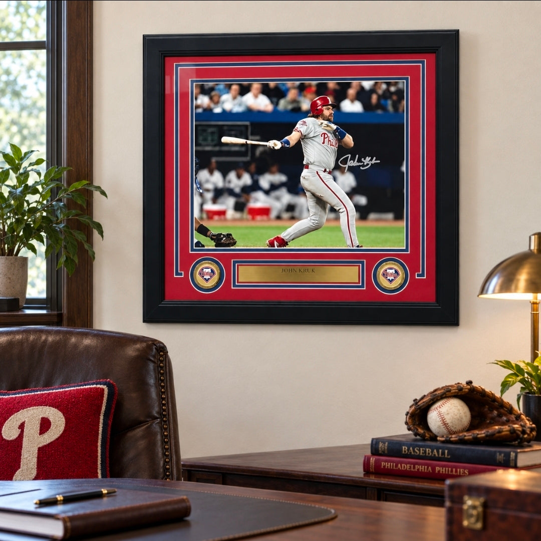 John Kruk Philadelphia Phillies Autographed 11" x 14" Framed Photograph