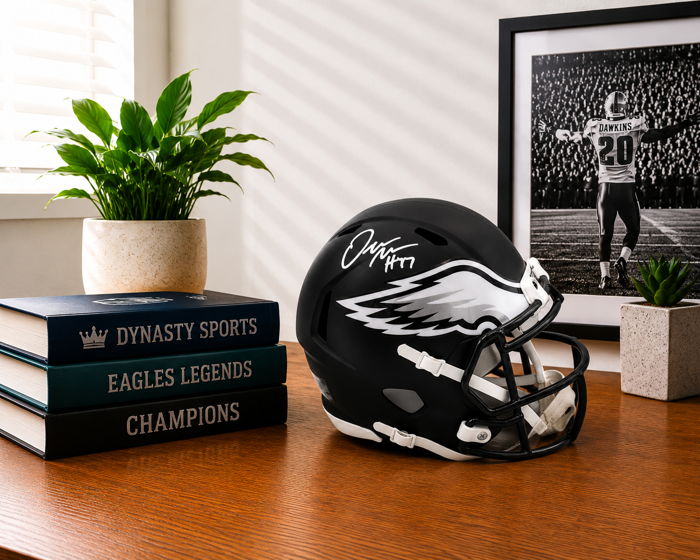 Quinyon Mitchell Philadelphia Eagles Autographed Black Mini-Helmet