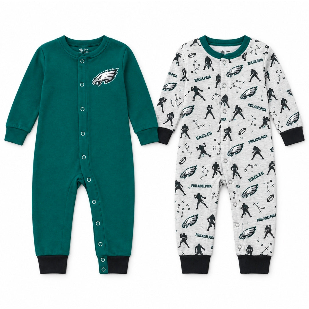 Philadelphia Eagles Baby 2-Pack Snap Onesie Set