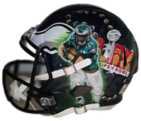 Saquon Barkley Autographed Super Bowl LIX Custom Painted Helmet 1/1