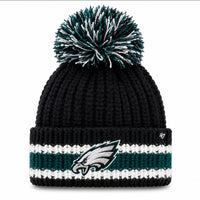 Philadelphia Eagles Knit Woven Black, Green & White Pom Hat