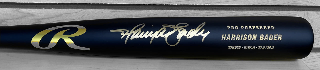 Harrison Bader Philadelphia Phillies Autographed Game Issued Model Bat