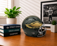 Quinyon Mitchell Philadelphia Eagles Autographed Camo Salute to Service Full-Size Helmet