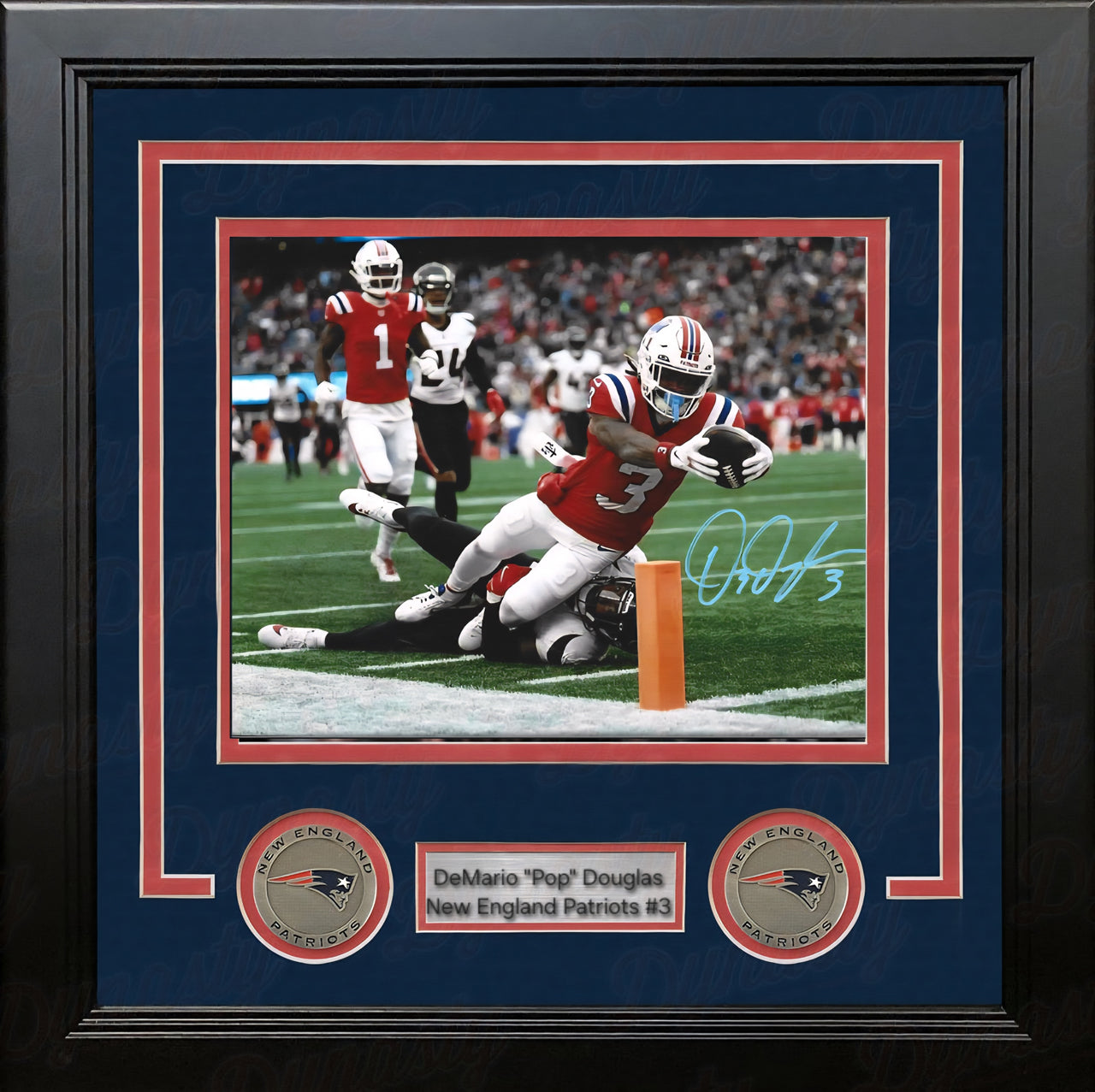 DeMario Pop Douglas New England Patriots Signed 11" x 14" Framed Photo