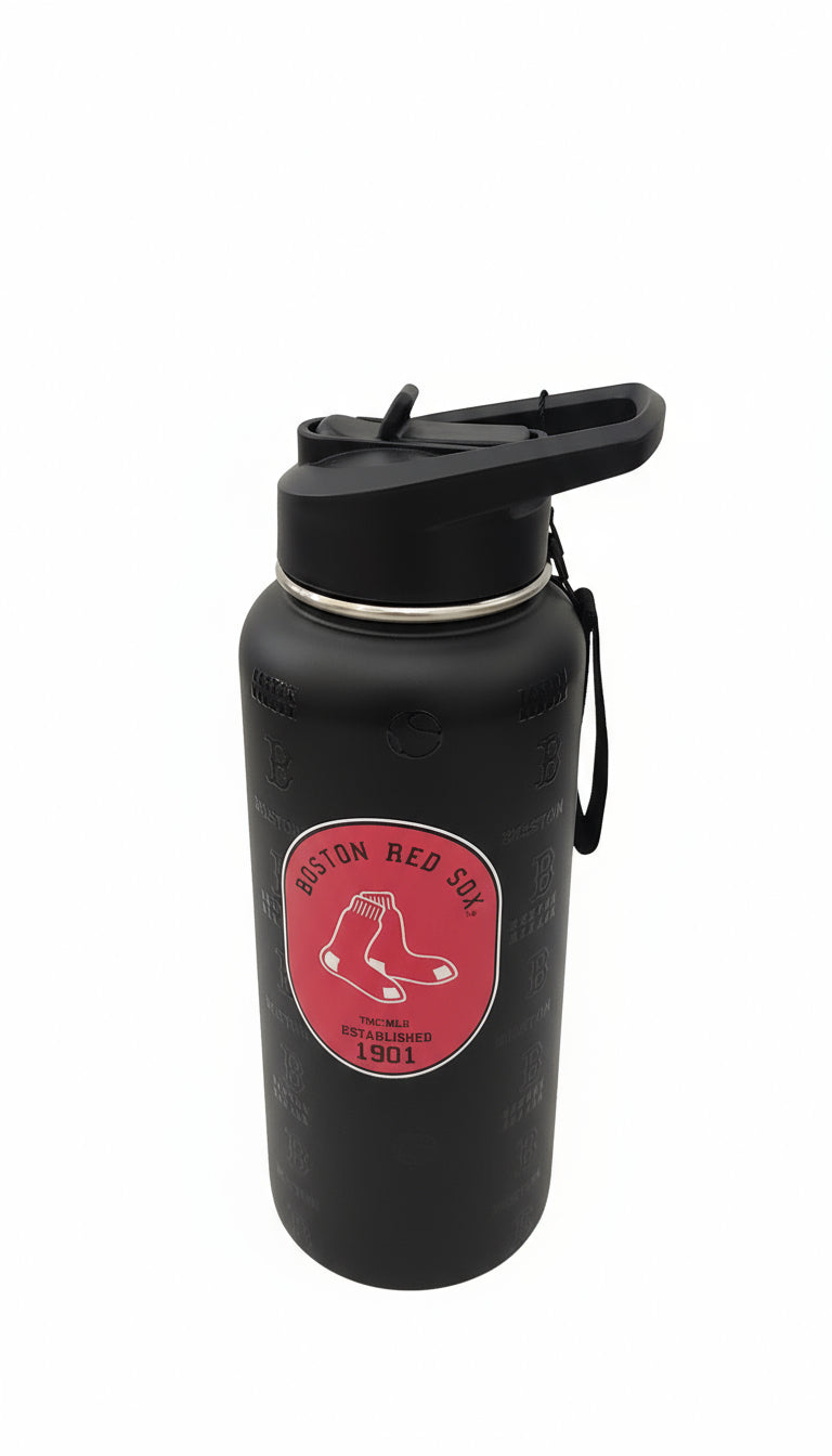 Boston Red Sox 34 oz Black Quencher Stainless Steel Tumbler
