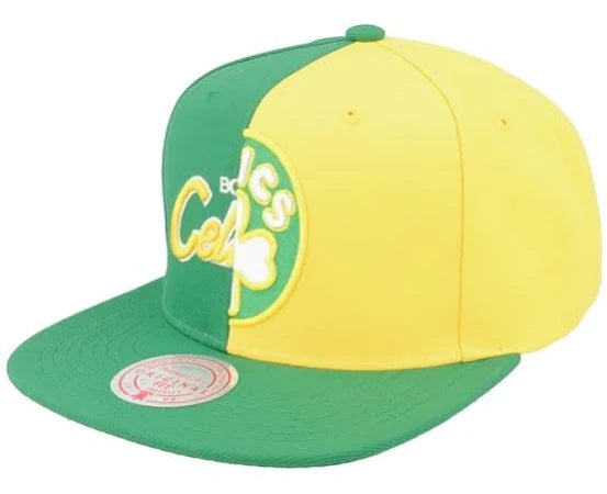 Boston Celtics Dual Split Logo Mitchell & Ness NBA Hat