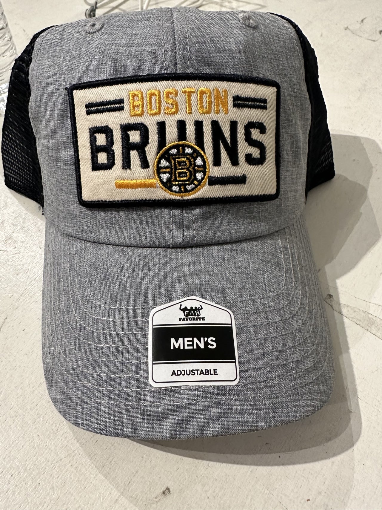 Boston Bruins Fan Favorite Trucker Hat - Gray/Black