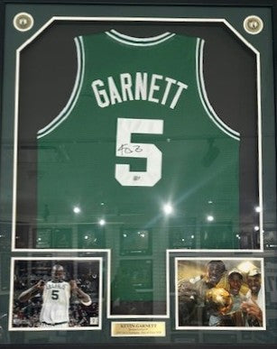 Kevin Garnett Boston Celtics Autographed Framed Basketball Jersey