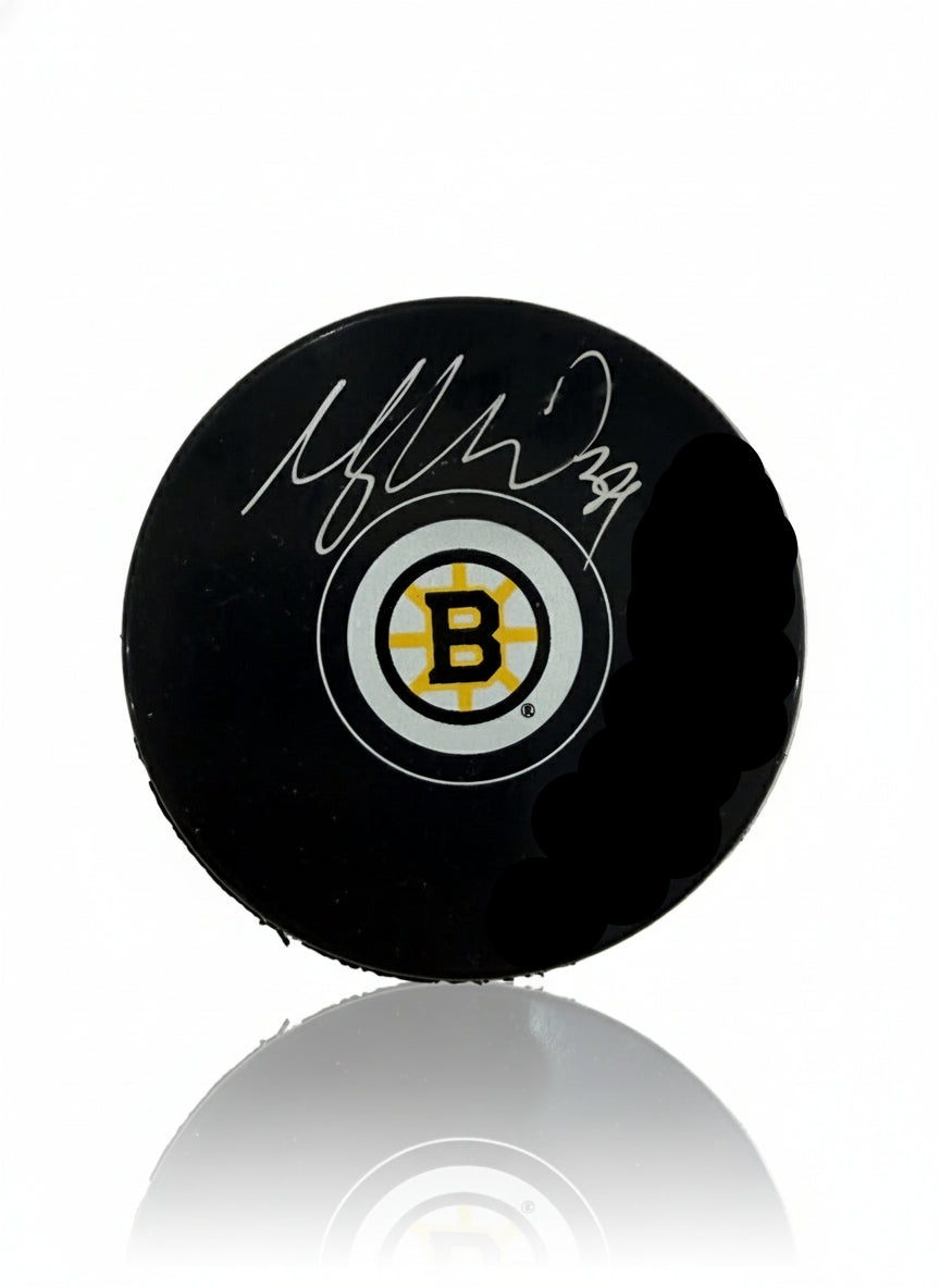 Morgan Geekie Boston Bruins Autographed 2025 Logo Puck
