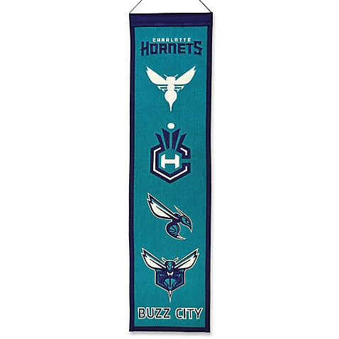 Charlotte Hornets NBA Logo Heritage Banner - Dynasty Sports & Framing 