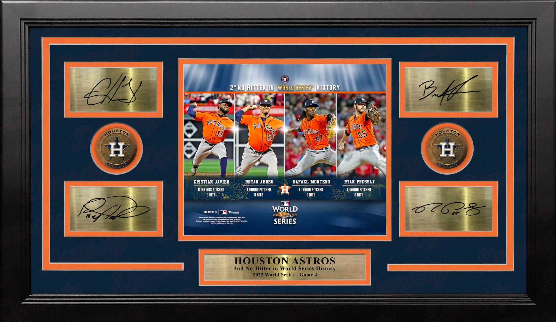 Houston Astros 2022 World Series No-Hitter 8" x 10" Framed Collage Photo with Engraved Autographs - Dynasty Sports & Framing 