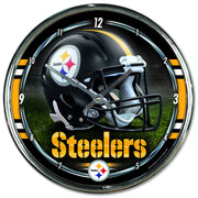 Pittsburgh Steelers Round Chrome Clock - Dynasty Sports & Framing 