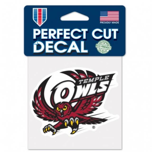 Temple Owls NCAA College 4" x 4" Decal - Dynasty Sports & Framing 