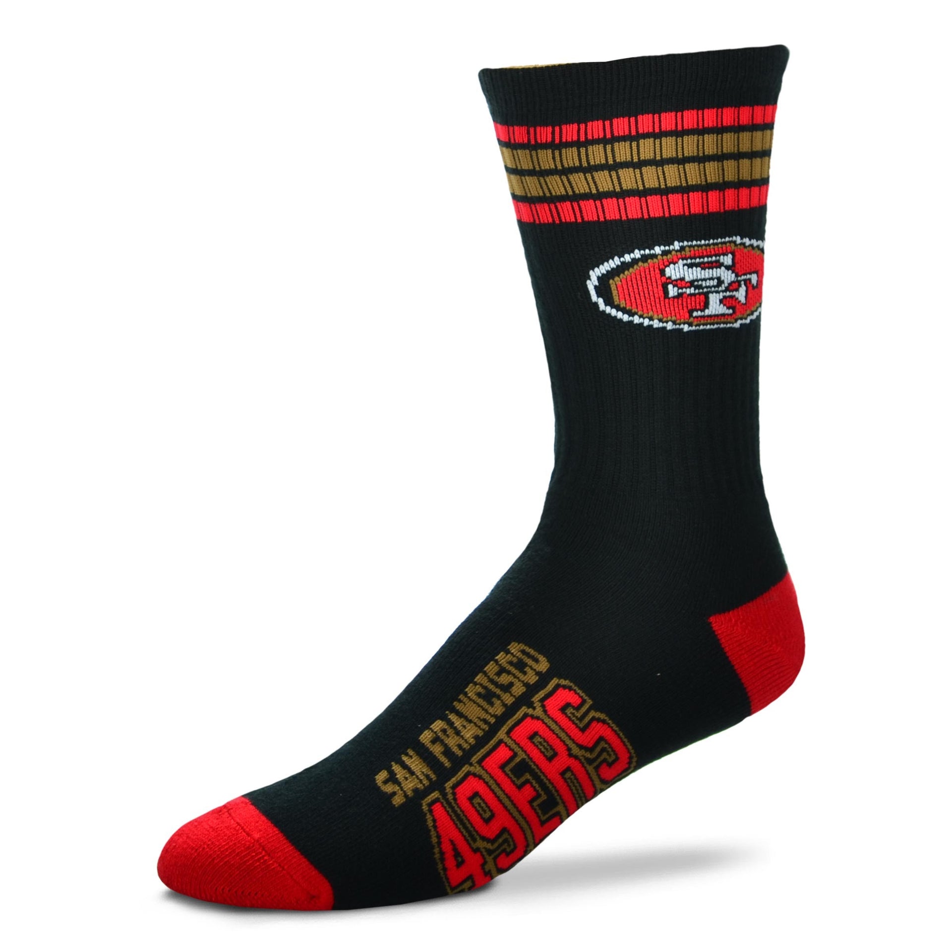 San Francisco 49ers Men's 4 Stripe Deuce Socks - Dynasty Sports & Framing 
