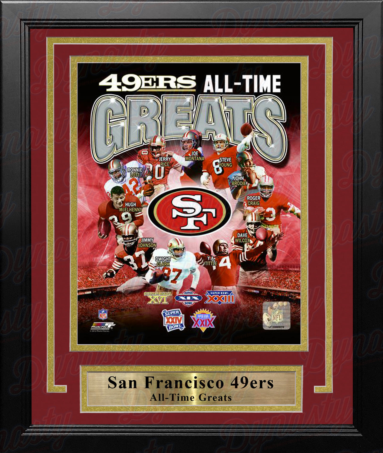 San Francisco 49ers All-Time Greats 8" x 10" Framed and Matted Photo - Dynasty Sports & Framing 