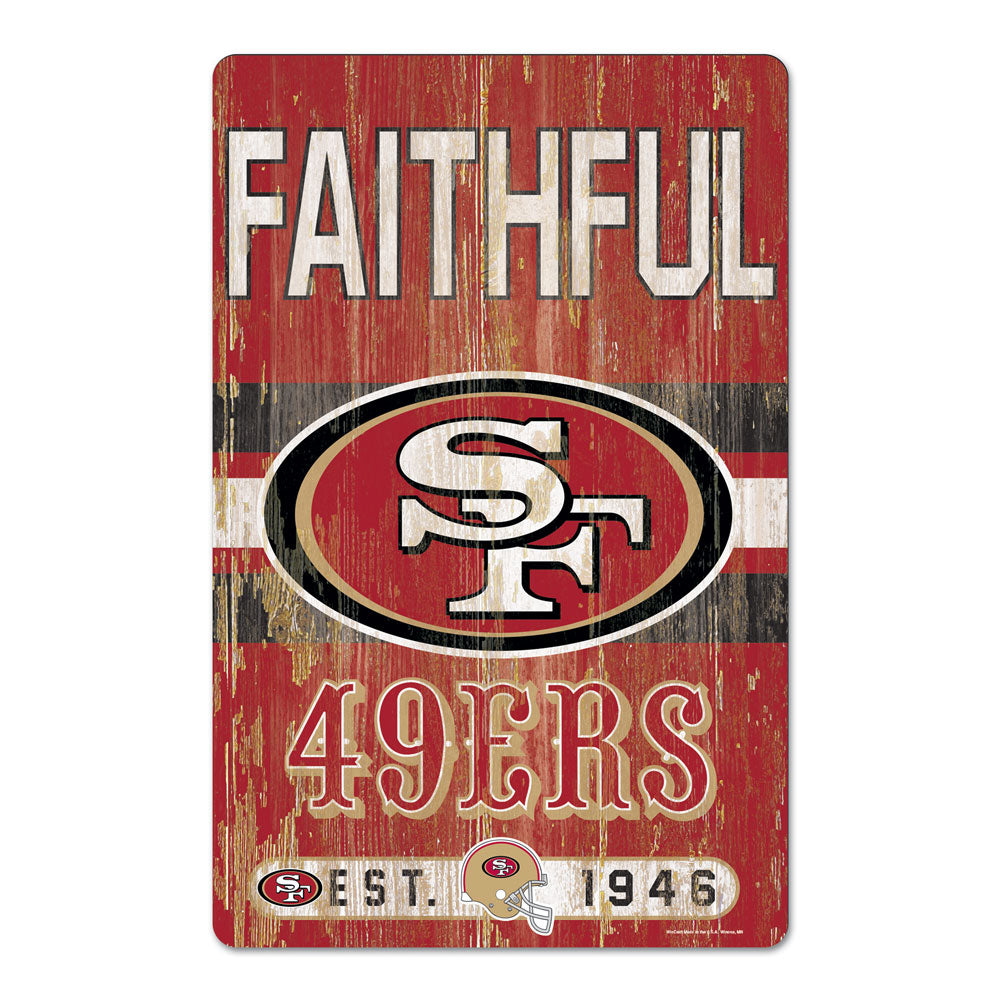 San Francisco 49ers 11" x 17" Slogan Wood Sign - Dynasty Sports & Framing 